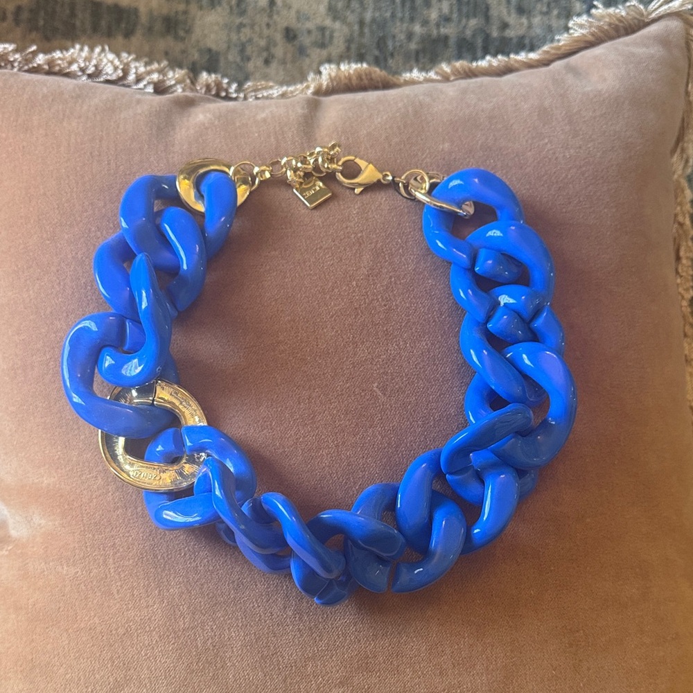 Blue and Gold Chain Link Necklace